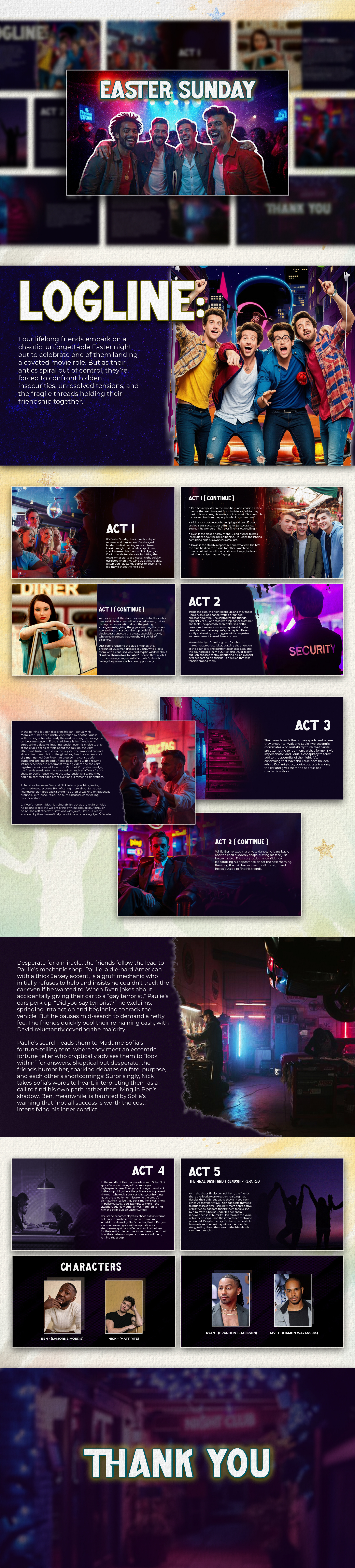 Easter Sunday- Film Pitch Deck adobe photoshop creative presentation design film pitch deck film presentation graphic design illustration movie pitch deck movie presentation pitch deck pitch deck design powerpoint presentation visual storytelling