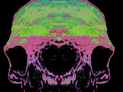 Radioactive Skull art design doom orignal radioactive skull trippy