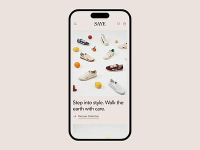 SAYE - ecommerce redesign concept animation branding design ecommerce figma graphic design homepage minimalism mobilefirst prototype redesign responsivedesign smartanimate ui webdesign