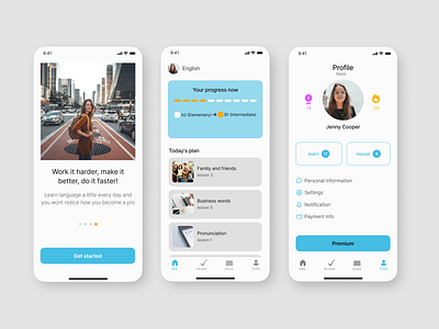 Language school- Mobile app app design ui ux