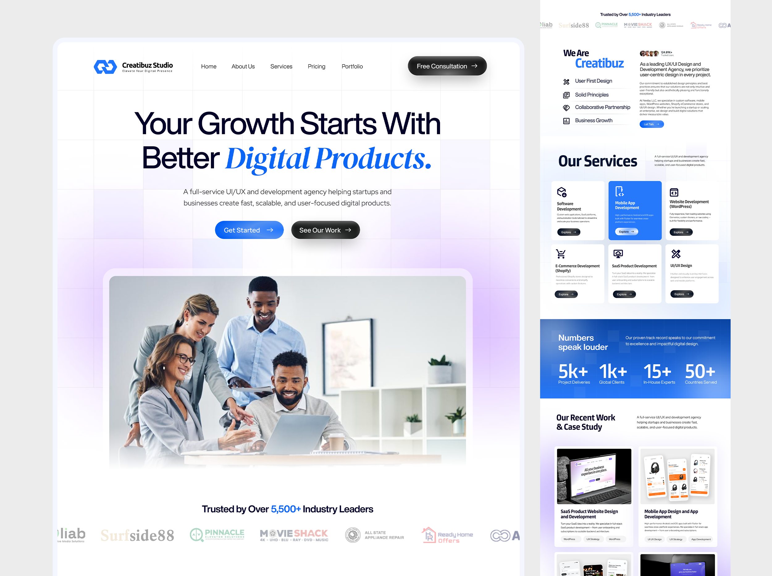 Creative Agency Website Landing Page design figma design figma website landing page design ui ui design ui ux design