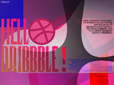Hello Dribbble! UI Day #1 design graphic design hello dribble typography vector