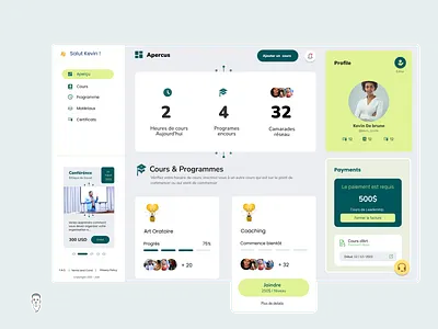 E-learning ~ Zoe Academic University Official Designs. app calendar class components courses dashbaord dashboard design desktop e learning landing learning library materials mockups online ui university website
