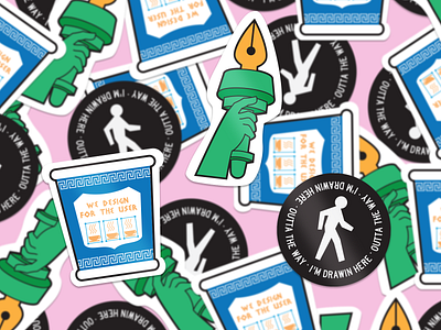 NYC Design Stickers graphic design illustration illustrator new york city nyc print stickers