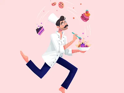 Dougs Calendar calendar cartoon cat character chef color daddy illustration plantdaddy procreate punk sexy