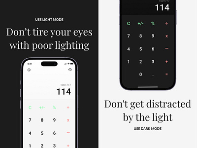 Calculator with light/dark mode design ui ux
