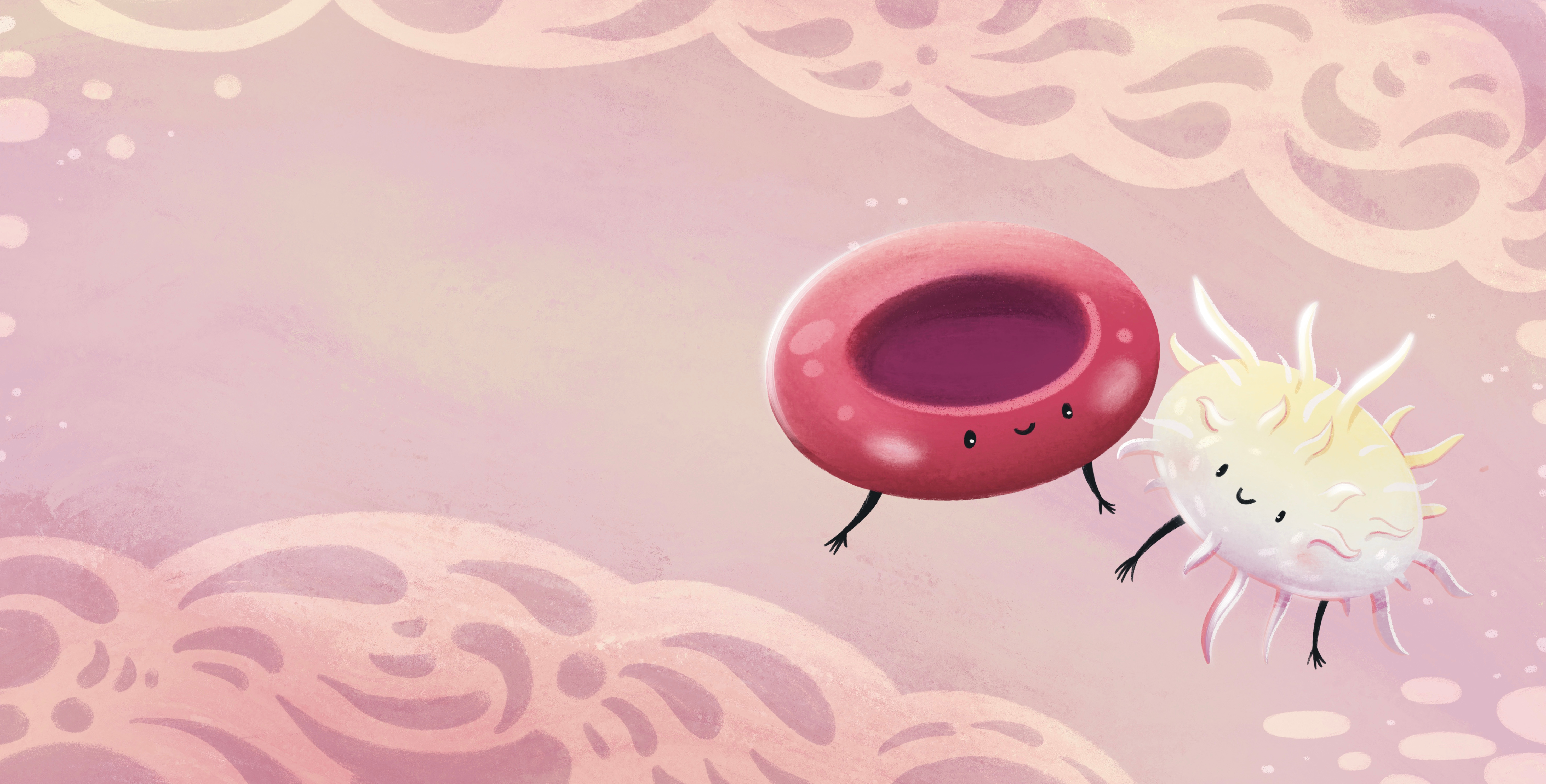Blood cell illustration: Children's Book about leukemia art character design children illustration design illustration kid art medicine procreate raster illustration