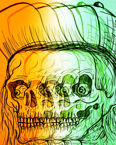 Tripped Out! drawing graphicdesign original painting psychedelic rasta skull trippy