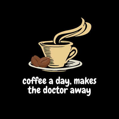 Coffee a day, makes the doctor away app branding design graphic design illustration logo typography ui ux vector