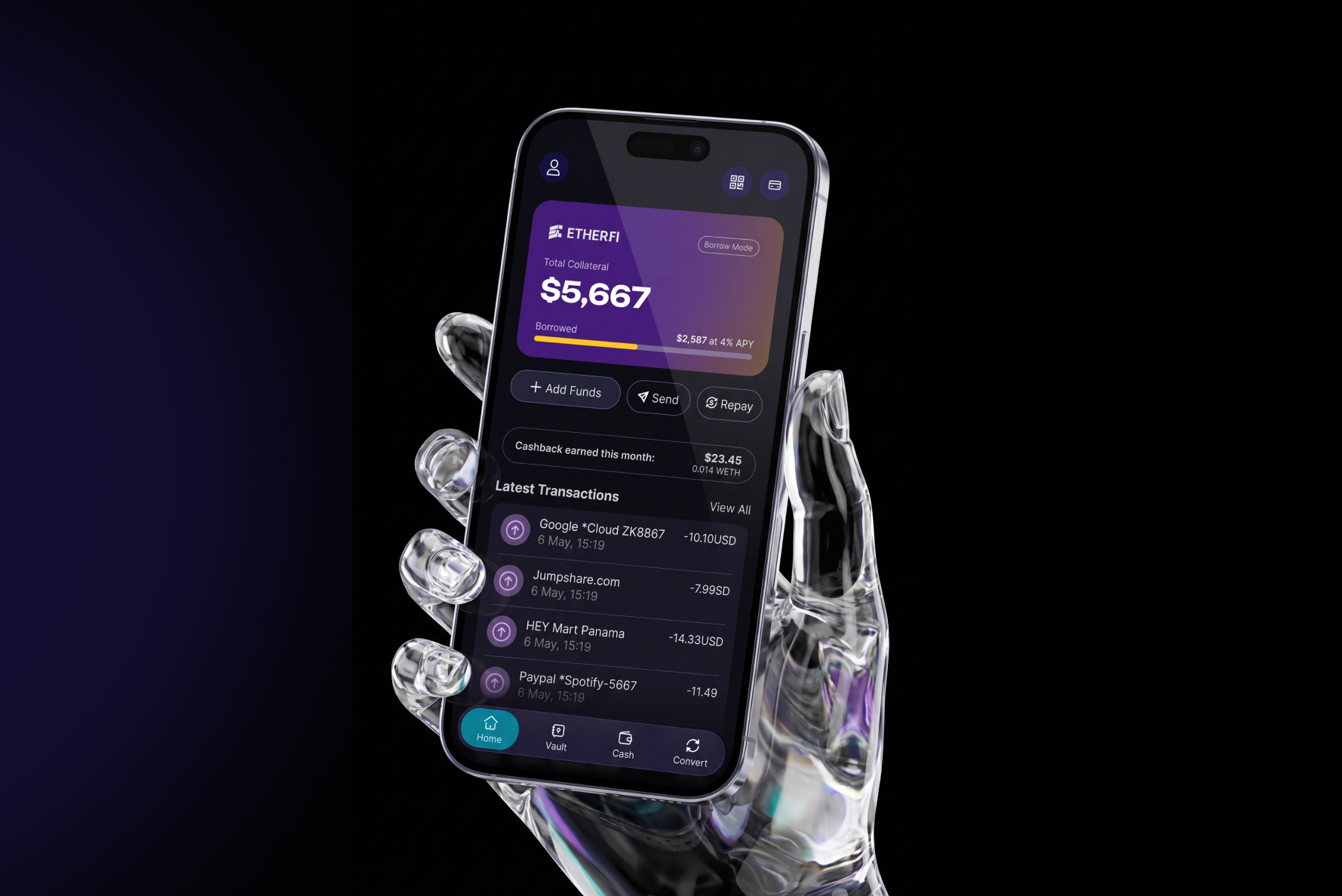 Ether.fi Redesign Concept blockchain crypto defi ethereum etherfi finance fintech mobile uxui