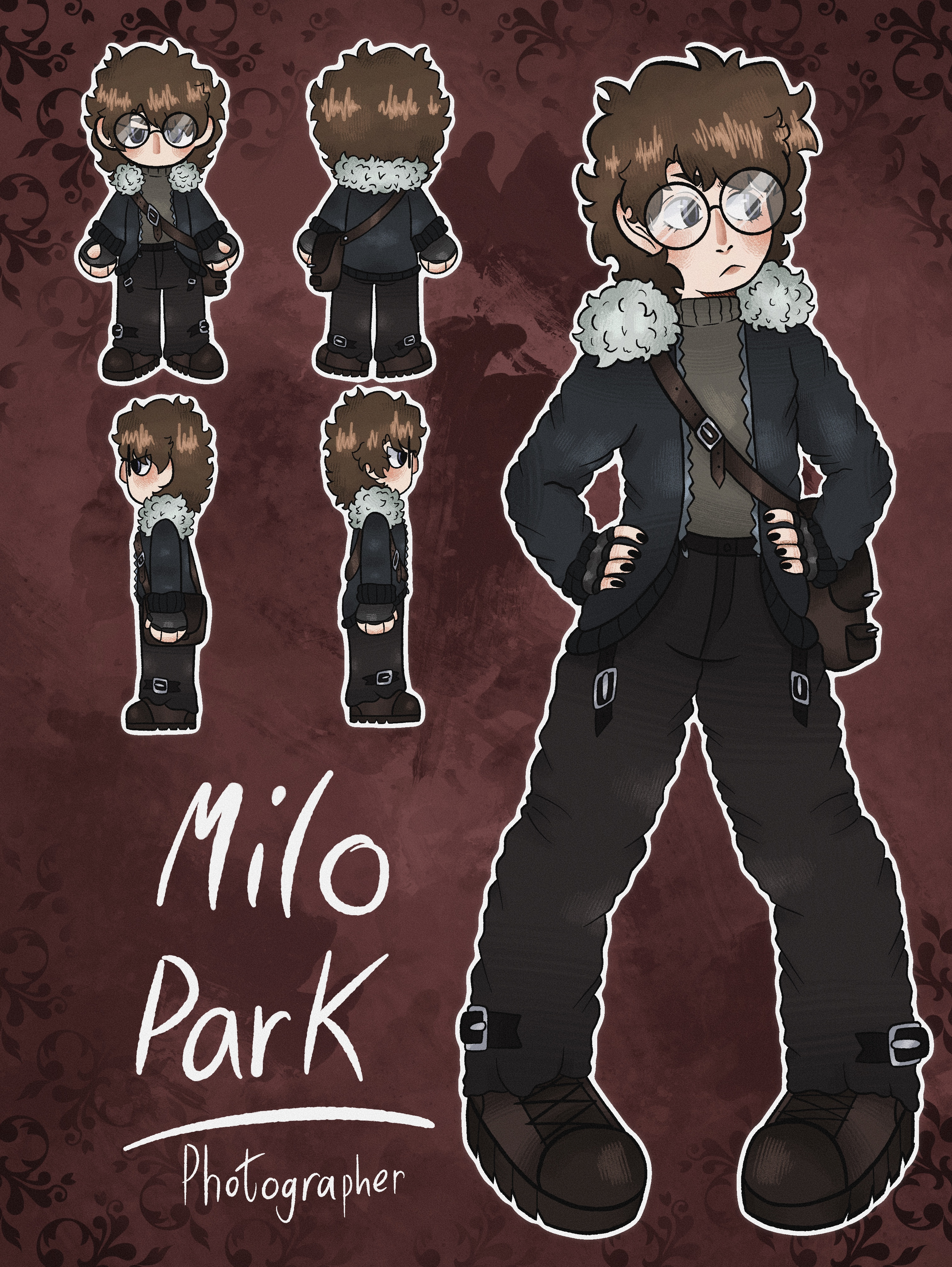 Milo character sheet - April 2026 adobe character design character sheet digital art graphic design photoshop sprite