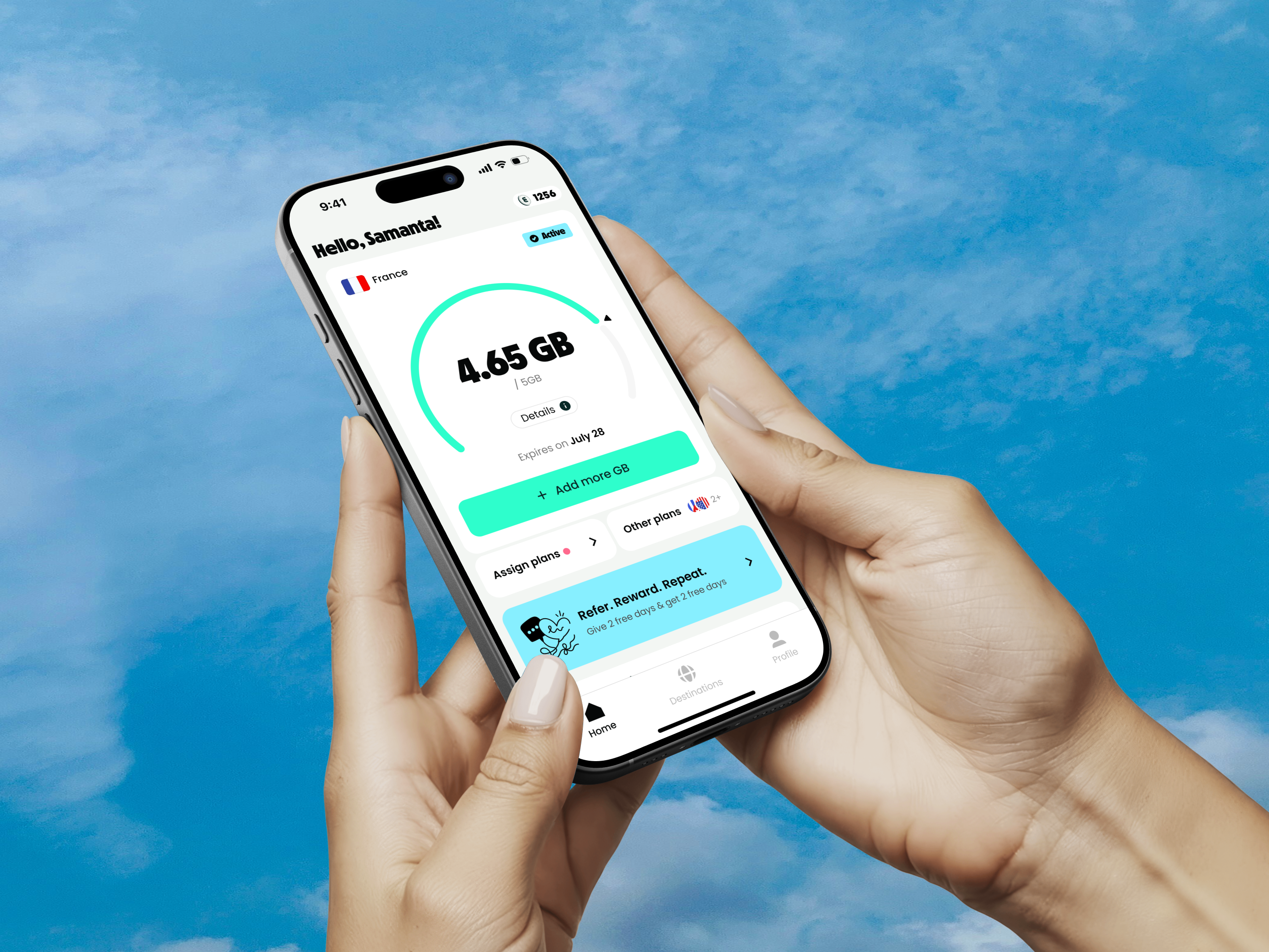 Truely eSIM App Redesign: Dashboard & Data Tracking app design cleanui dashboard esim figma fintech mobile design travel app typography