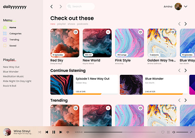 Listen Music On Dailyyyyyyy design ui ux web design