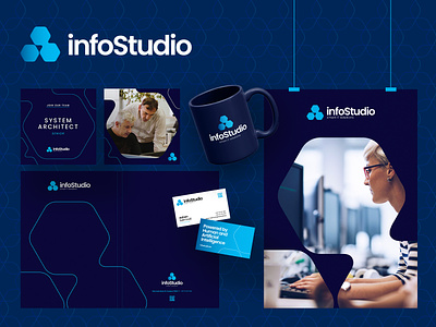 Info Studio - Visual identity redesign branding creative design graphic design it logo visual identity