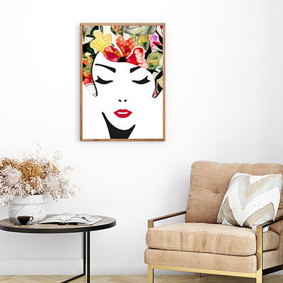 The Lady Blooms 1 art artwork beauty design fashion flowers illustration painting