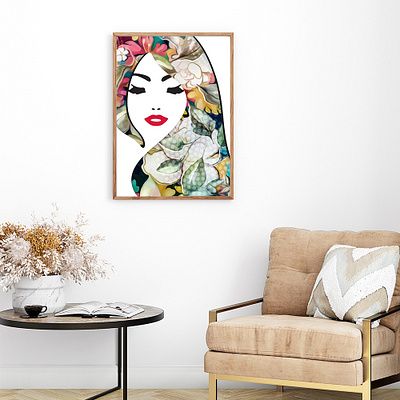 The Lady Blooms 2 art artwork beauty design fashion flowers illustration painting