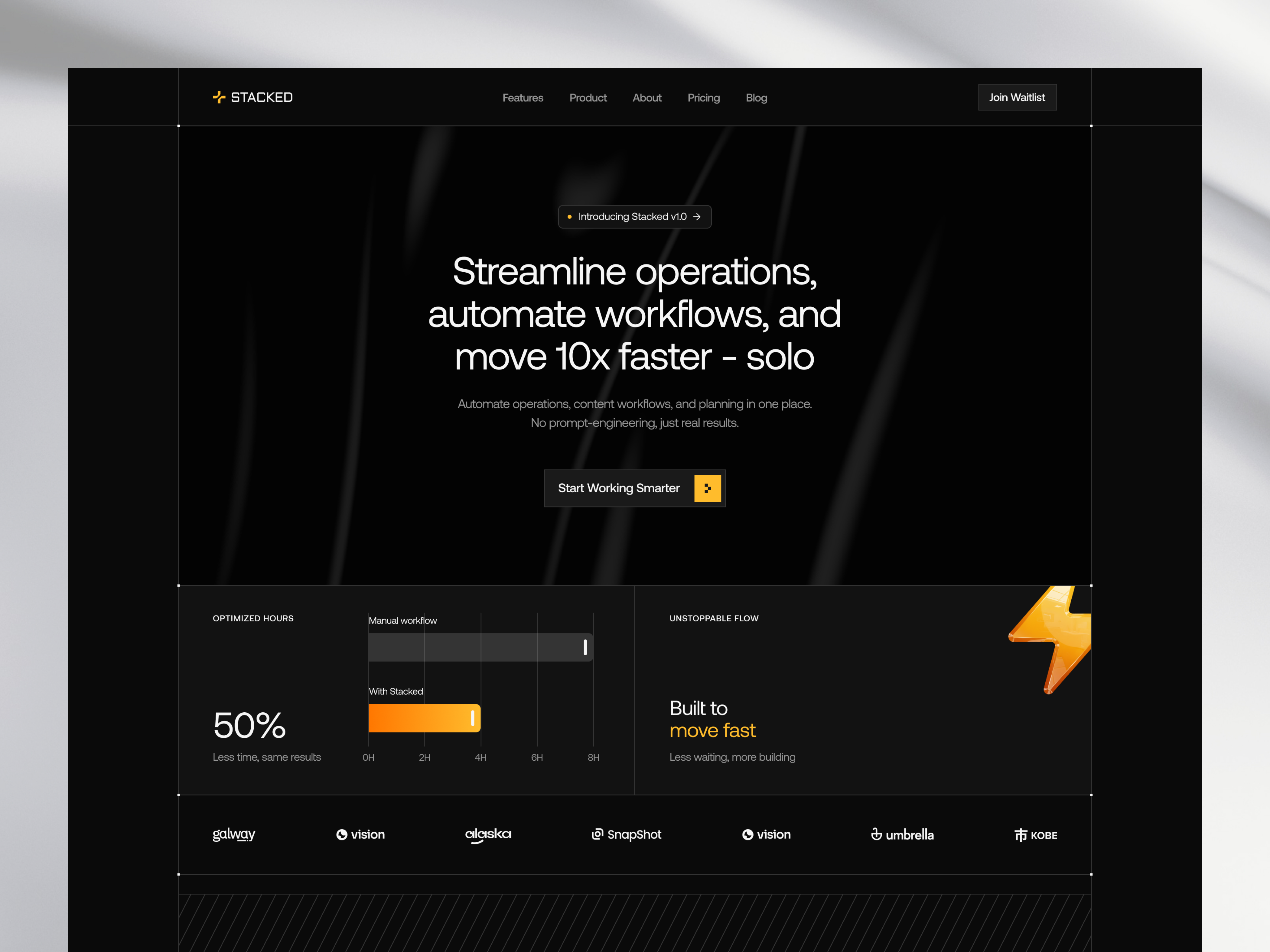Stacked - A High-End AI Workspace Website agency branding dark editorial grid saas uiux uiuxdesign website