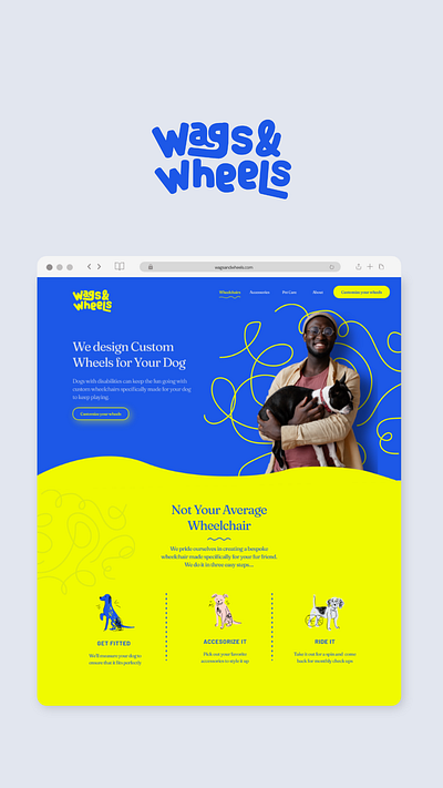 Brand Concept of Dog Wheelchair Company - Wags and Wheels