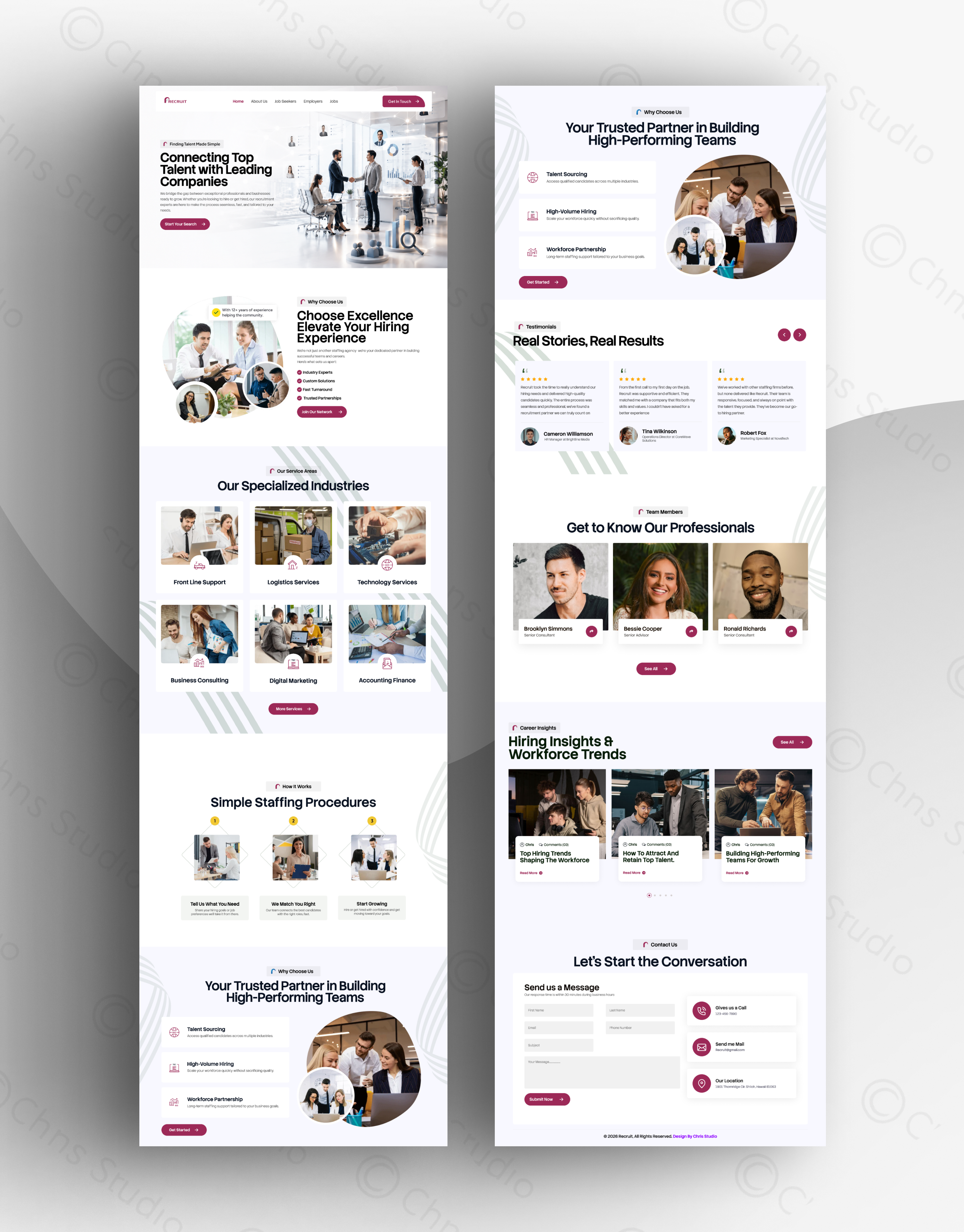 recruitment and staffing website corporatewebsite figmadesign landingpage modernui recruitmentwebsite responsivedesign staffingagency uidesign uxdesign webdesign