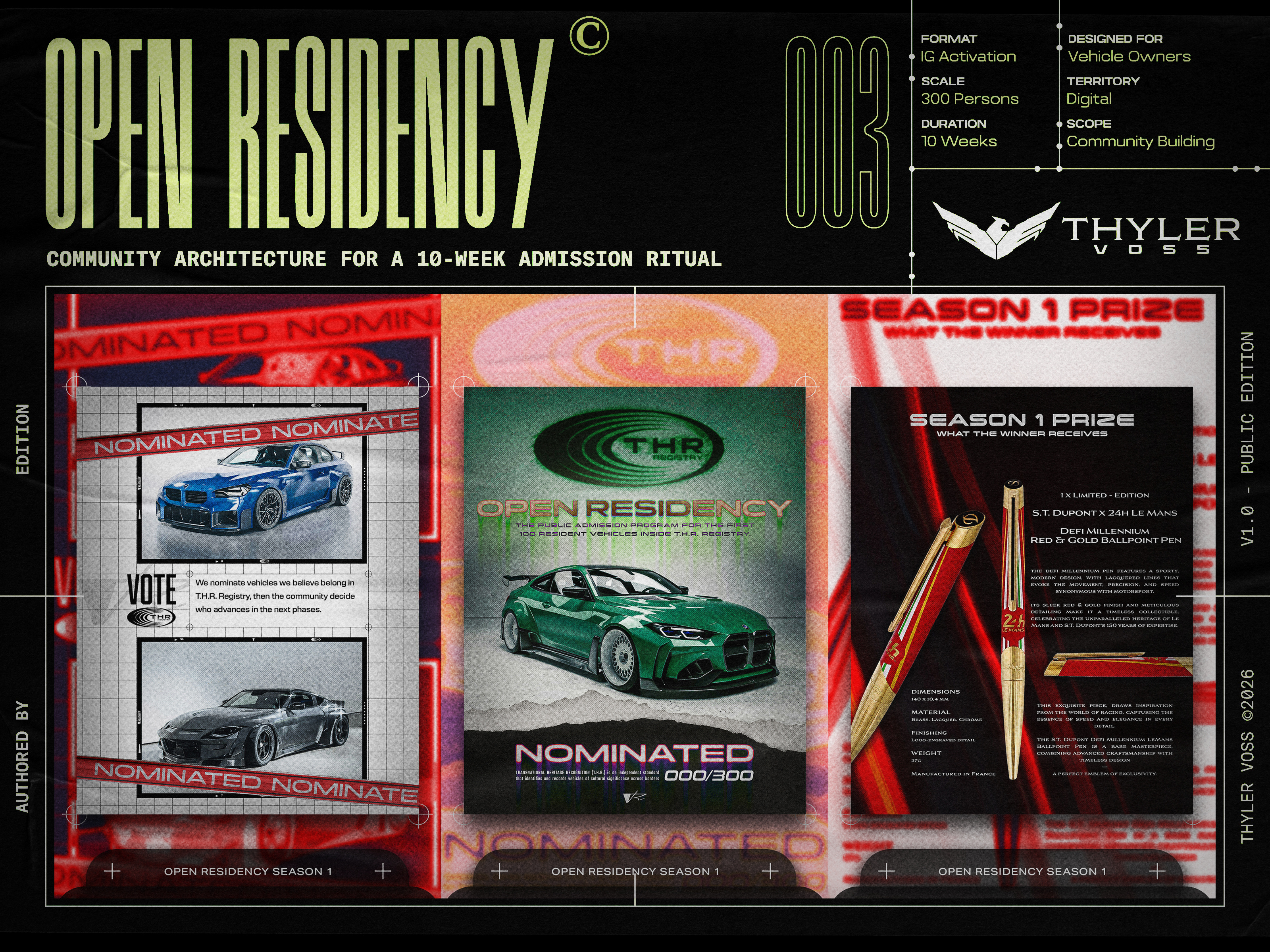 Open Residency - Serialized Community Engagement Content System automotive brand activation car community community community engagement system content creator content funnel design system instagram post template instagram story template marketing strategy social media
