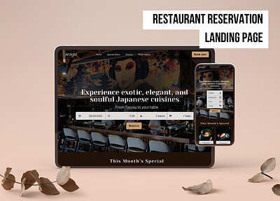 Restaurant Reservation Landing Page - Senju Omakase design figma ui web design