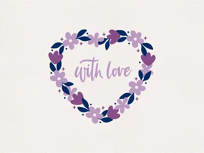 With Love design floral floral frame floral wreath flowers hand drawn heart illustration love mothers day vector wedding clipart