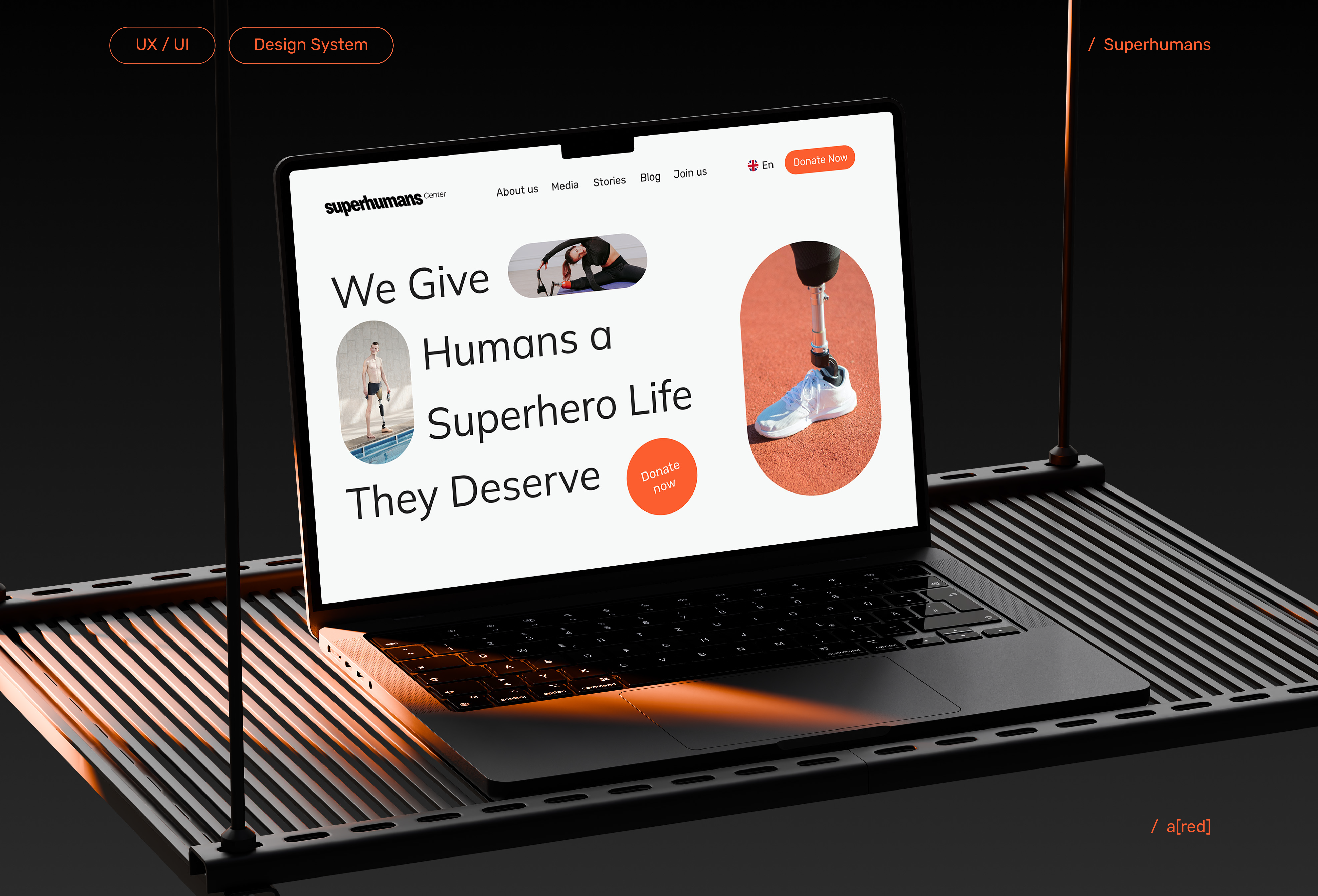 Superhumans — Website & Design System design system landing page nonprofit product design ui uxui webdesign website