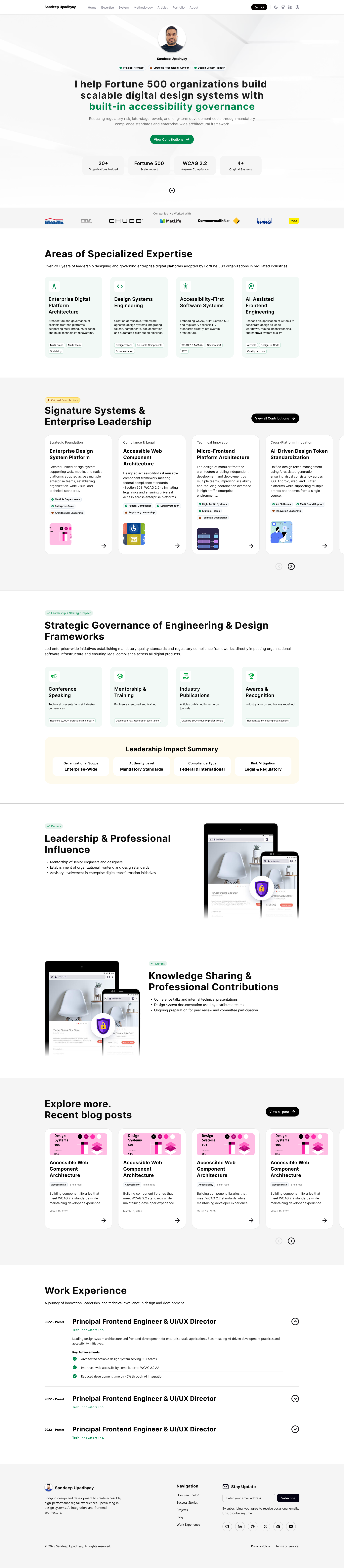 Landing Page personal profile ui