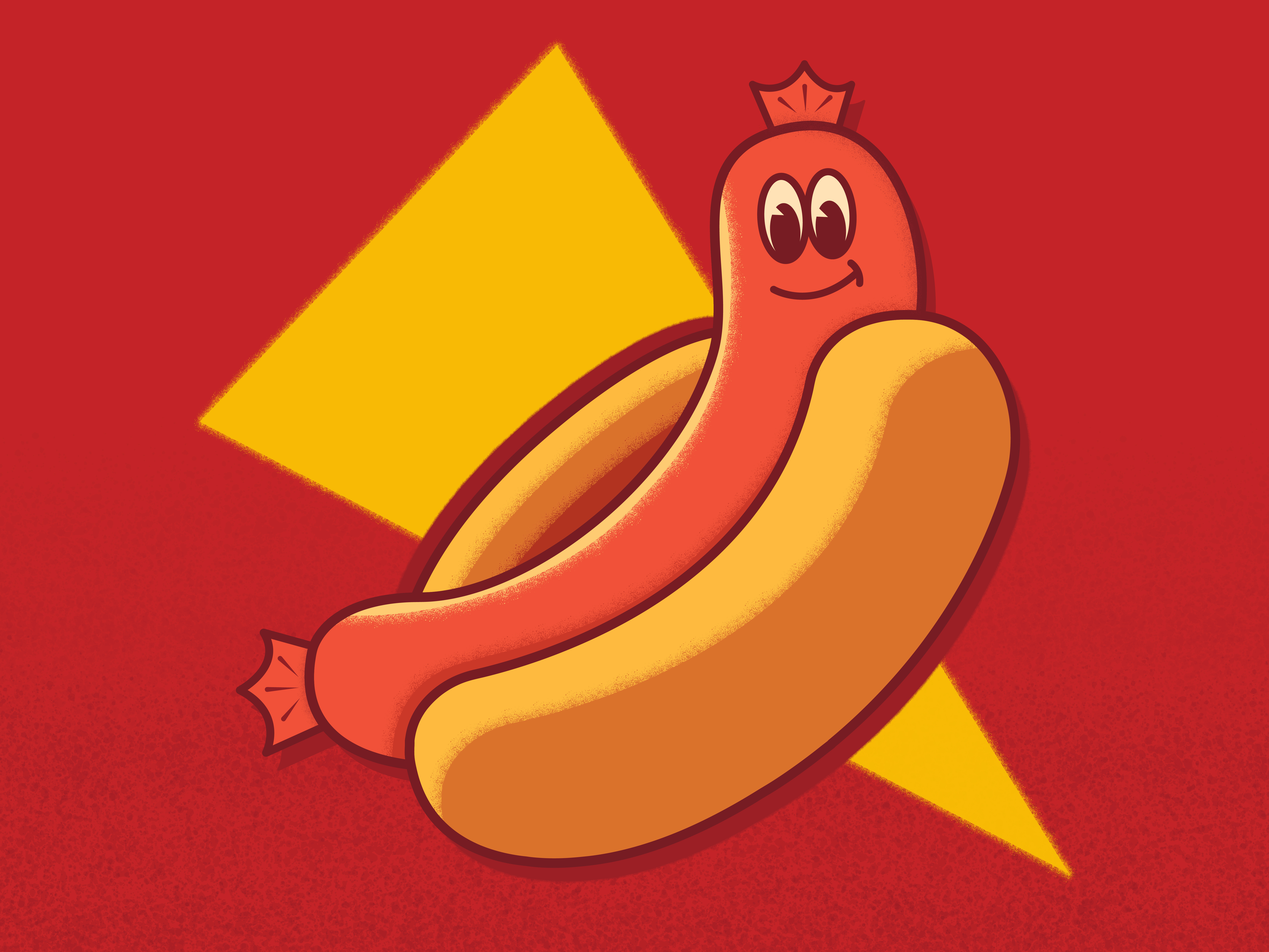 Hot Diggity Dog cartoon fun hot dog illustration illustrator random stipple summer vintage