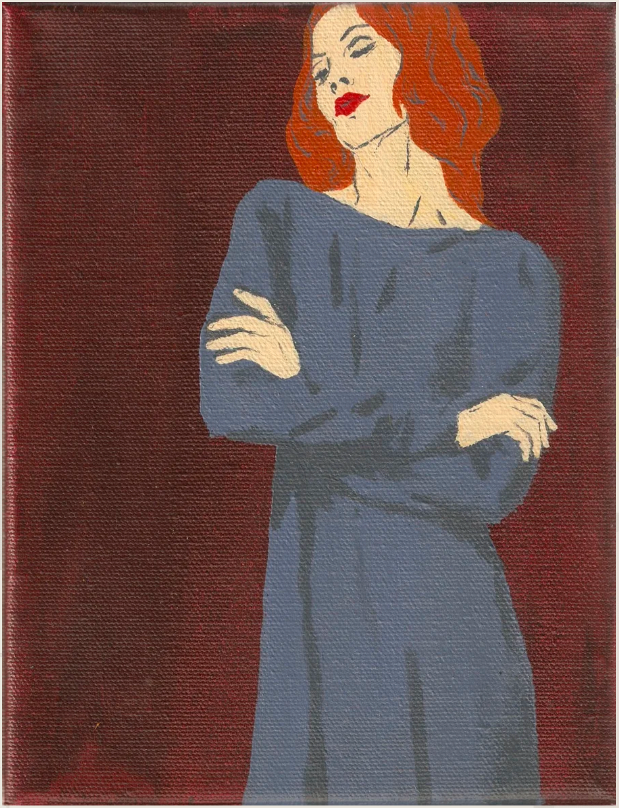 "unimpressed" - smallish acrylic painting art illustration paint painting