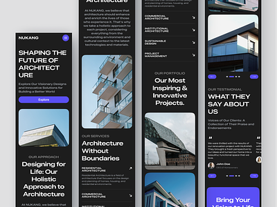 NUKANG - Architecture Landing Page [Responsive] architecture architecture design bold brutalism building buildings construction design future home house mobile website property responsive responsive layout responsive website ui ux web website