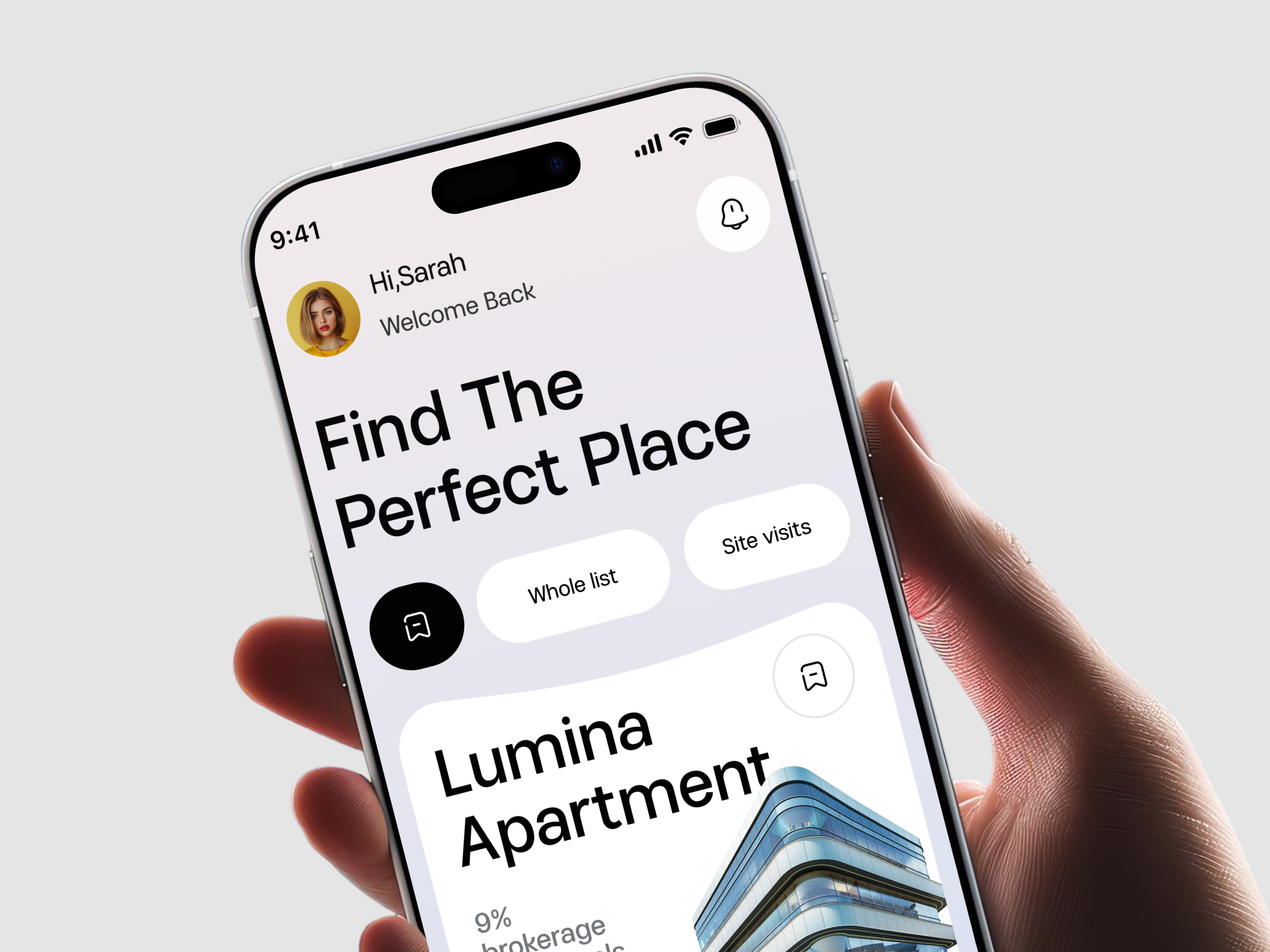 Minimal Real Estate Mobile App apartmentbooking appdesign bookingapp dashboarddesign design system ios design luxuryapartments mobileappdesign mobileui productdesign property finder propertymanagement propertyrental realestateapp realestateplatform realestateui rentalapp uidesign uxdesign web