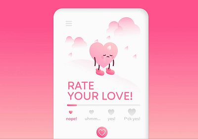 Heart and Love Rating app figbruary figma heart love prototype raking rating stars