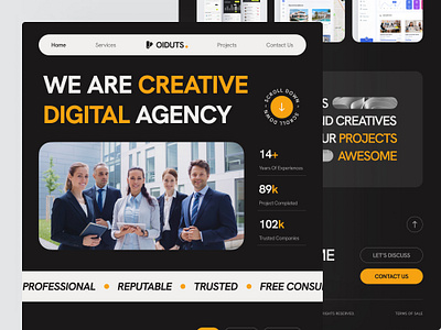 OIDUTS - Creative Digital Agency Landing Page. 💻 agency website bold clean company creative agency creative digital home page landing page marketing modern portfolio professional swiss style ui unique ux web web design website website design