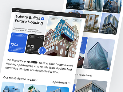 Lakote - Real Estate Landingpage agency apartment architecture building clear construction home agency house interior landingpage modern properties property real estate real estate agency real estate website realestate web web design website