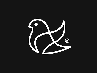 Monoline Dove! bird birds brand branding business design icon illustration line art logo logo design mark minimal monoline nest pigeon saas startup symbol wings