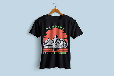 Camping T shirt Design 3d animation architecture branding camping t shirt camping t shirt design graphic design logo mountains outdoor outdoor t shirt street art t shirt design t shirts travel tshirt ui
