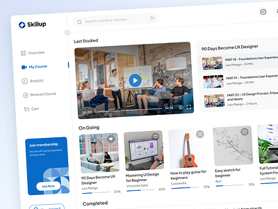 Skillup - My Course Page course ecourse elearning learning managemen system learning system lms mobile online course ui website