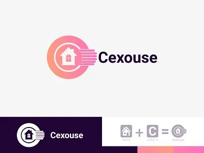 C letter - Cexouse Real estate logo design template architecture brand branding business cabin construction corporate cottage design district home house houses identity logo logo type real estate remodel rental repair