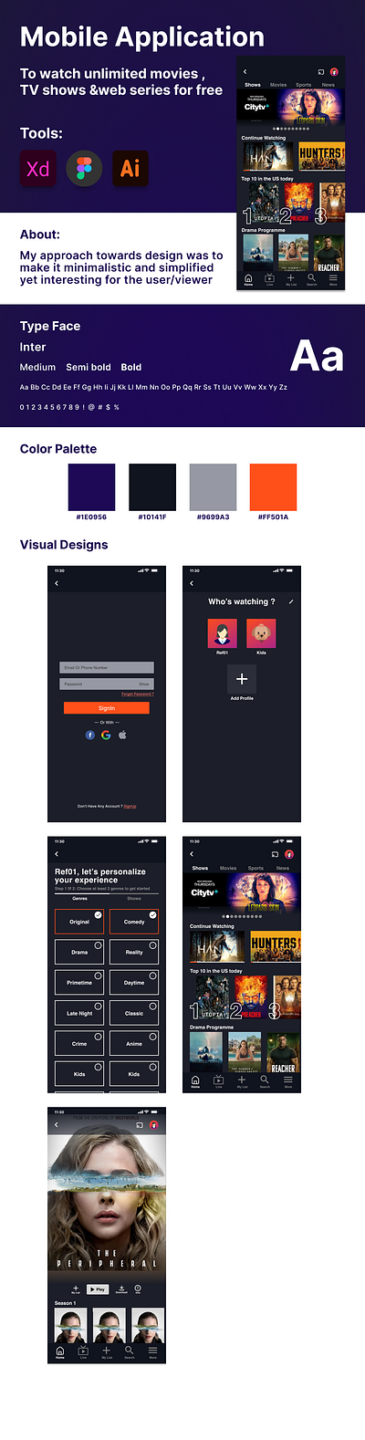 OTT Platform figma mobile app design ott mobile application design product design uiux design