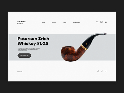 SMOKING PIPES website page concept design minimalism smoking pipes ui ux web design website