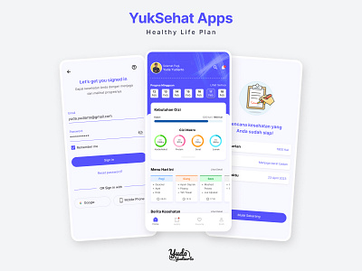 YukSehat Apps is an application that can help human health android design graphic design illustration landing page logo mobile app design ui uidesign web design