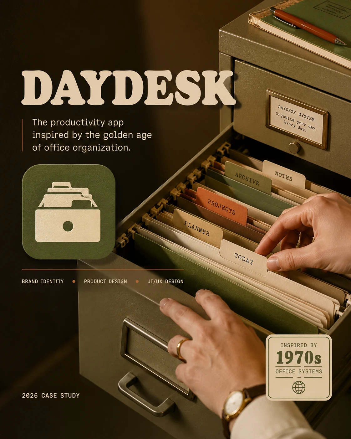 DayDesk | Retro Productivity App Branding & UI Design app art direction brand identity branding graphic design illustration logo mobile app product design retro design typography ui user experience ux web design