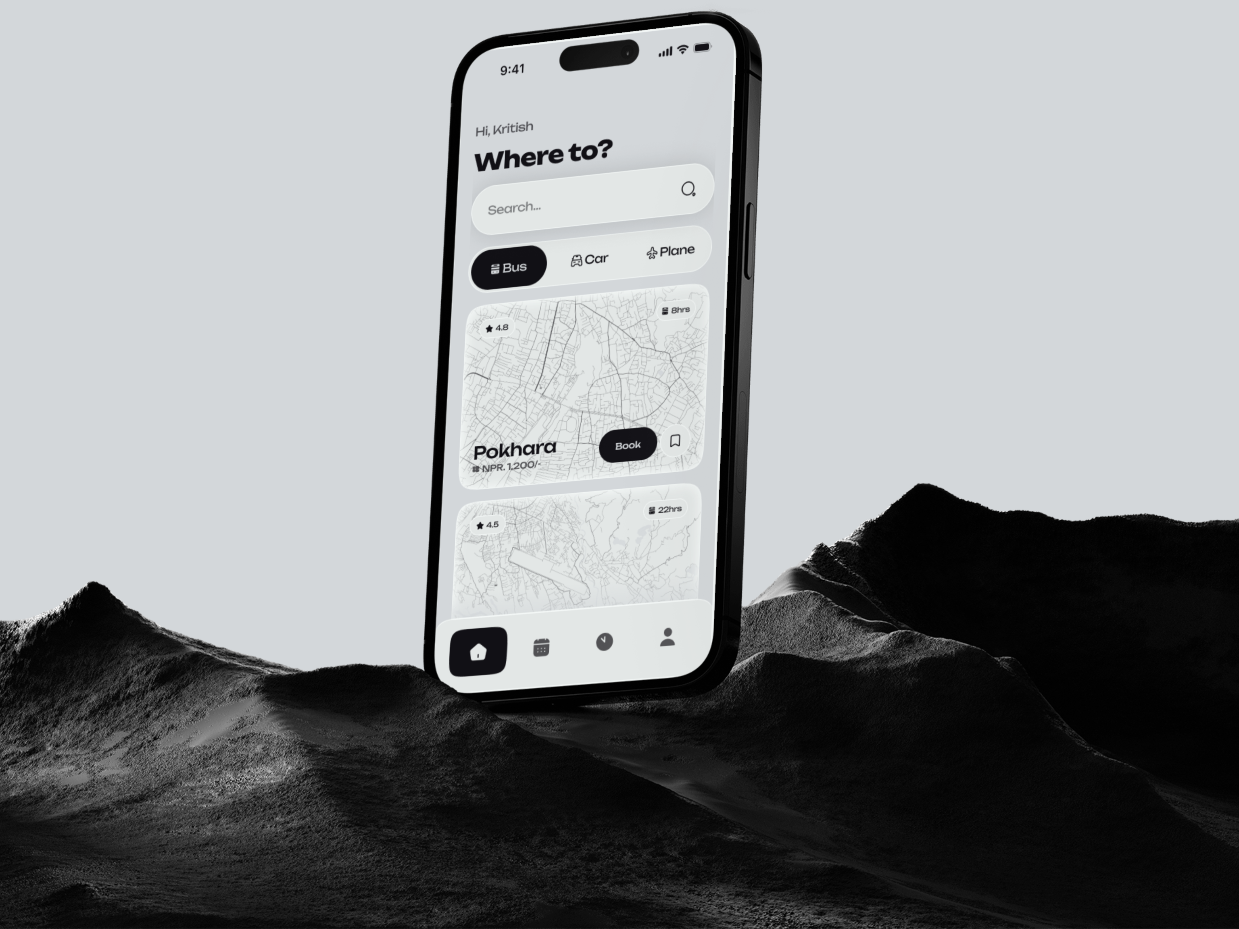 Travel Ticket Booking App app design black and white bus bus app bus ticket booking car app minimal plane booking plane ticket public transport ride booking ticket book ticket reservation ticketing app travel app trip booking app uber reimagined