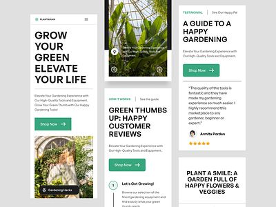 Plantarian - Gardening Shop Responsive company website e commerce gardening greenhouse home page interface landing page mobile mobile web online shopping plant responsive shop ui user experience website