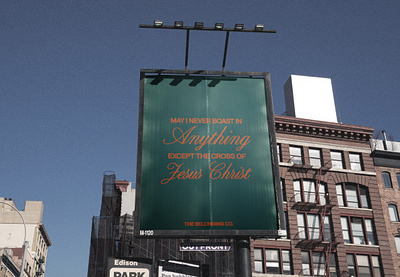 Because of Christ | The Belonging Co. art billboard concept design graphic design marketing mockup social media