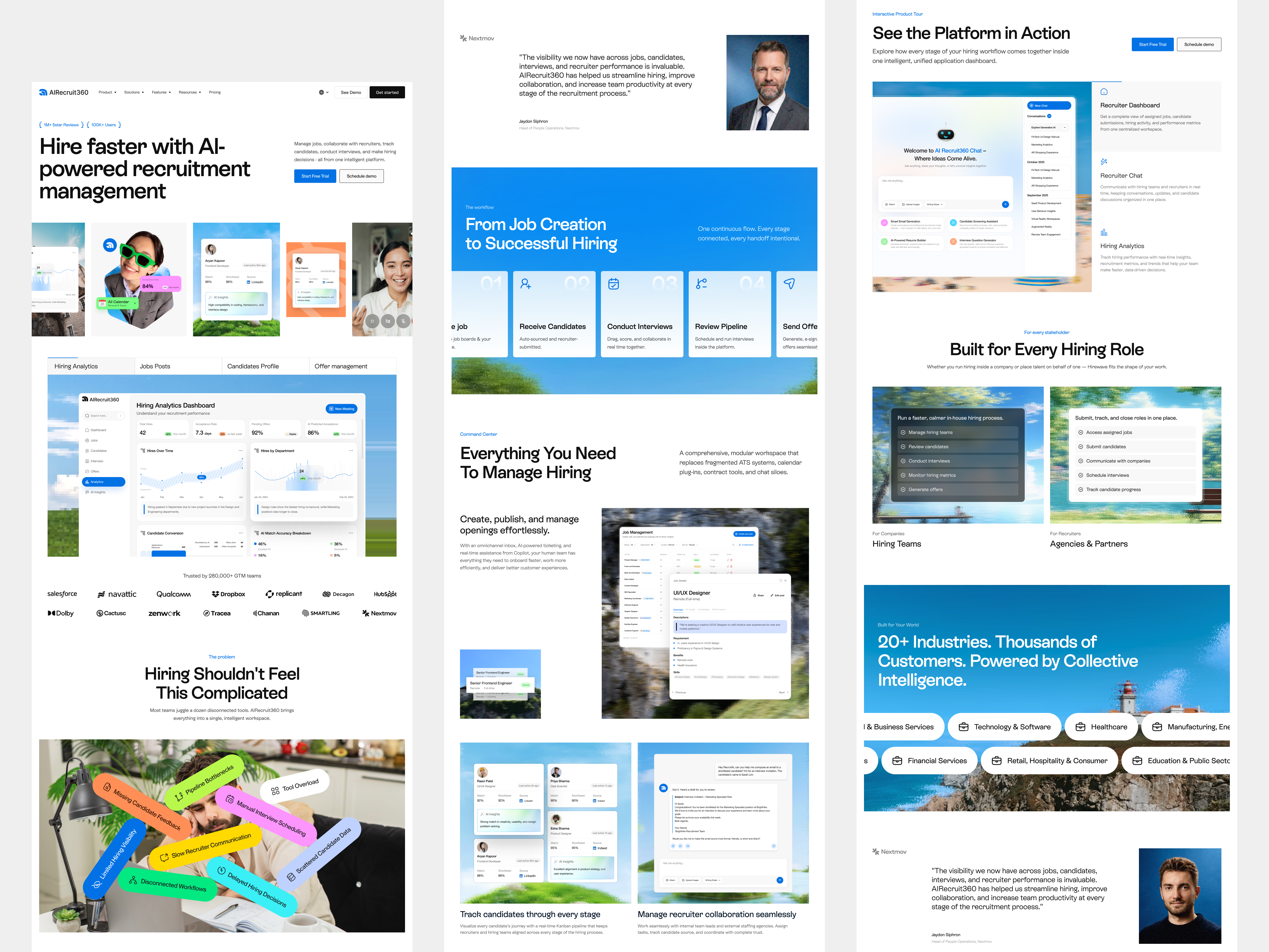 AI Recruitment Platform hiring job finder job finder website landing page product recruiter website recruitment saas website web design website