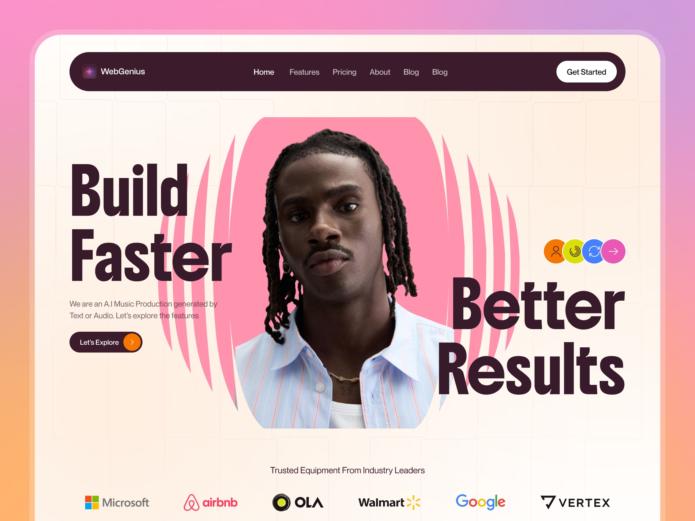 AI Business Growth Landing Page design product saas service startup ui web website design