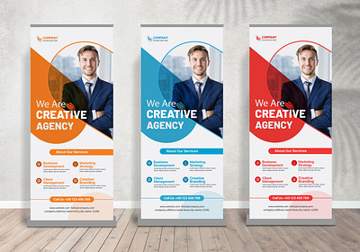 Creative Marketing Agency Roll up Banner template banner banner design black friday branding creative marketing digital marketing discount logo offer print ready ready to print roll up banner seo template