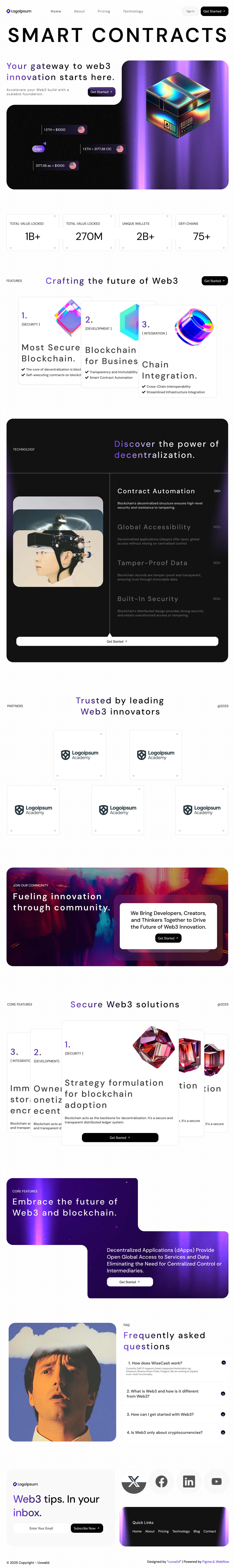 WEB 3 SAAS Landing Page design figma figma design landing page mobile app design ui ui design